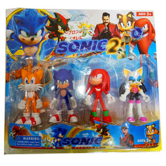 Sonic Action Figure 4-Piece Set - New Arrival - Ideal Gift for Kids Who Love Sonic Cartoons - Perfect for Ages 3 & Up