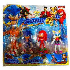 Sonic Action Figure 4-Piece Set - New Arrival - Ideal Gift for Kids Who Love Sonic Cartoons - Perfect for Ages 3 & Up