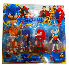 Sonic Action Figure 4-Piece Set - New Arrival - Ideal Gift for Kids Who Love Sonic Cartoons - Perfect for Ages 3 & Up