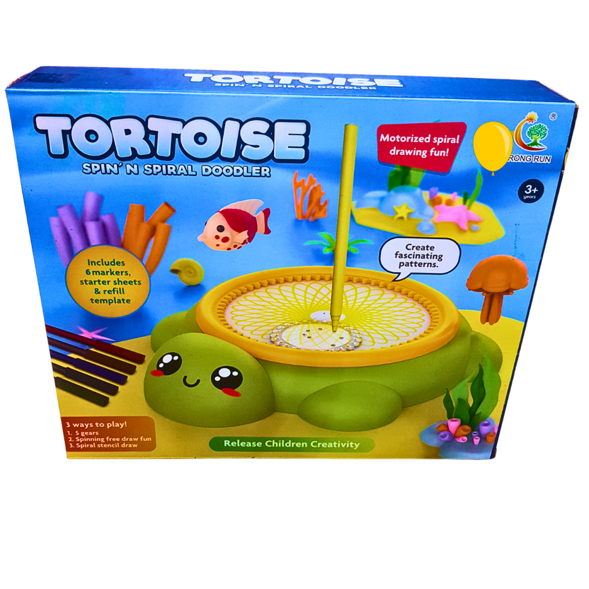 Tortoise Spin 'N Spiral Doodler – Motorized Drawing Fun with 6 Markers & Gear Tools | Creative Art Toy for Kids (Ages 3+) Main image