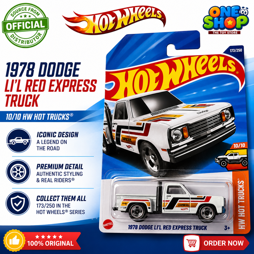 Hot Wheels 1978 Dodge Li’l Red Express Truck Die-Cast Pickup 2025 – Classic Vintage Truck Toy for Kids & Collectors Main image