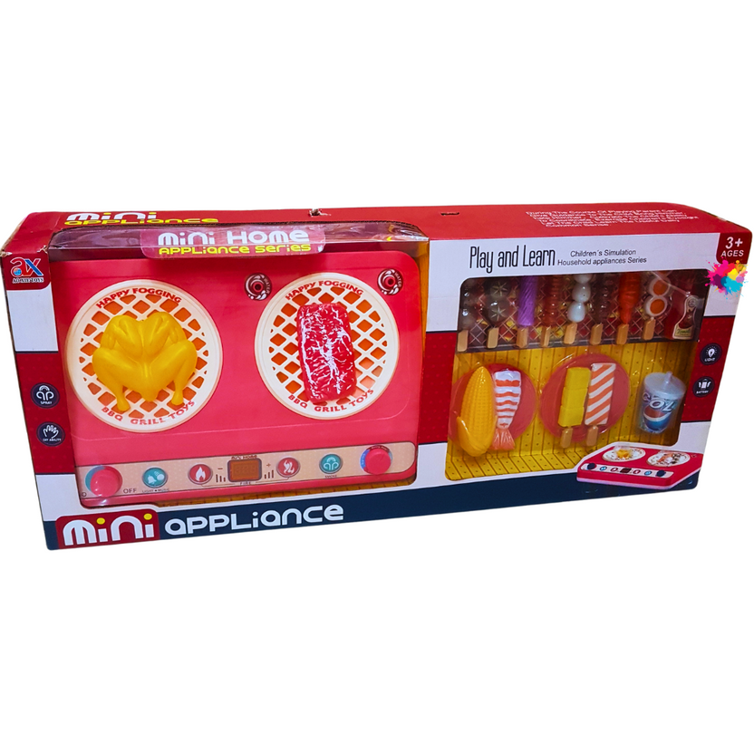 Mini Home Appliance BBQ Grill Toy Set - Interactive Kitchen Play for Kids Main image