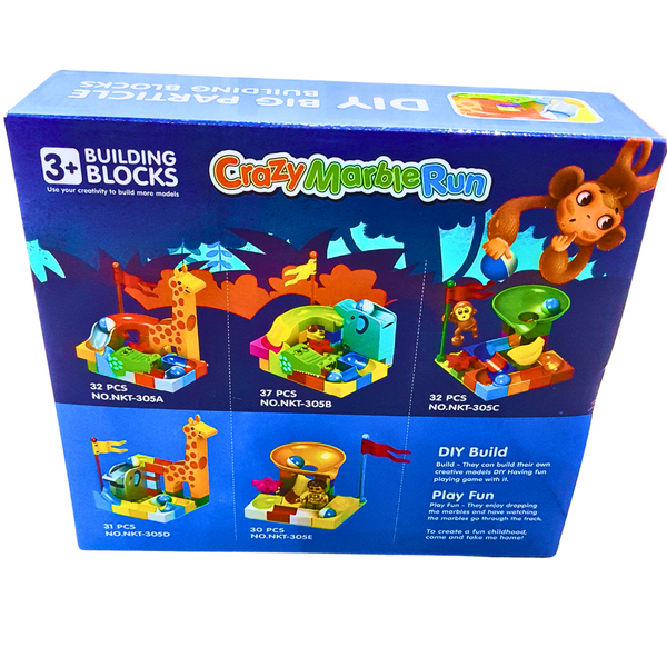 Crazy Marble Run Building Blocks Set | 31 Pieces | DIY Marble Track for Kids | Ages 3+