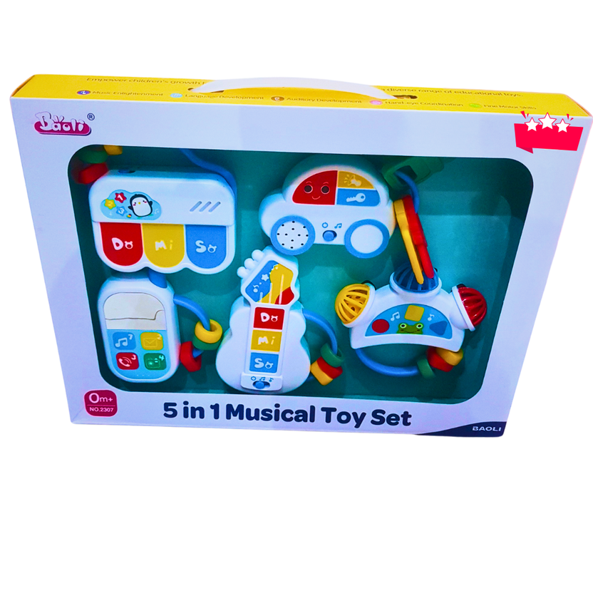 5-in-1 Musical Baby Toy Set – Soothing Sound Toys with Lights & Songs for Newborns & Infants (0 Months+) Main image