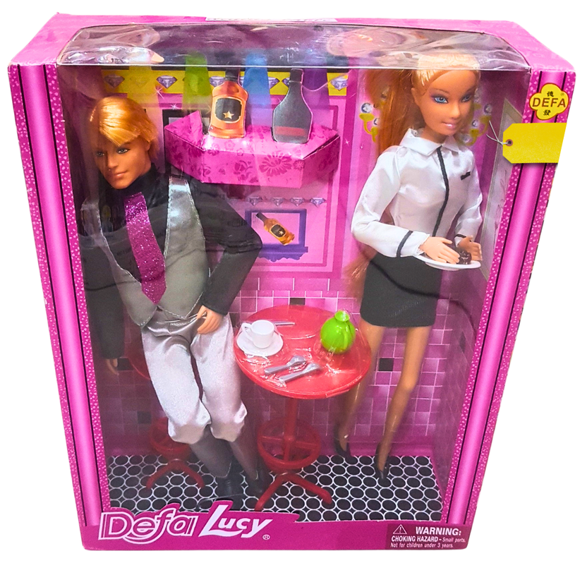 Defa Lucy Couple Cafe Playset – Stylish Dolls with Cafe Accessories – Fun Role-Play for Kids (3+) Main image