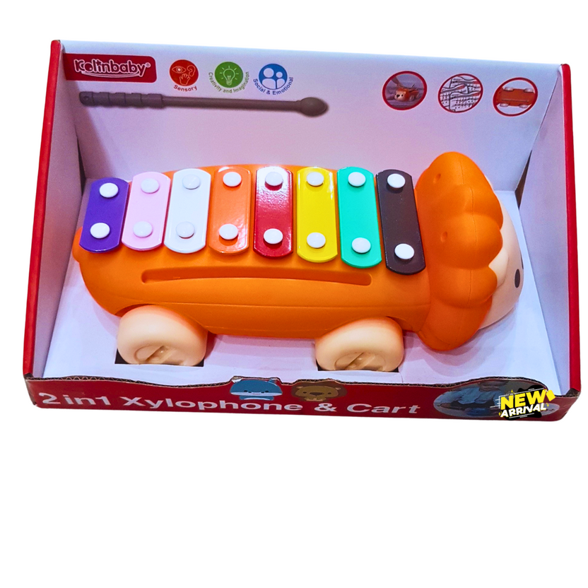 Koltinbaby 2-in-1 Xylophone & Animal Cart – Musical Toy for Toddlers with Pull-Along Feature (18+ Months) Main image