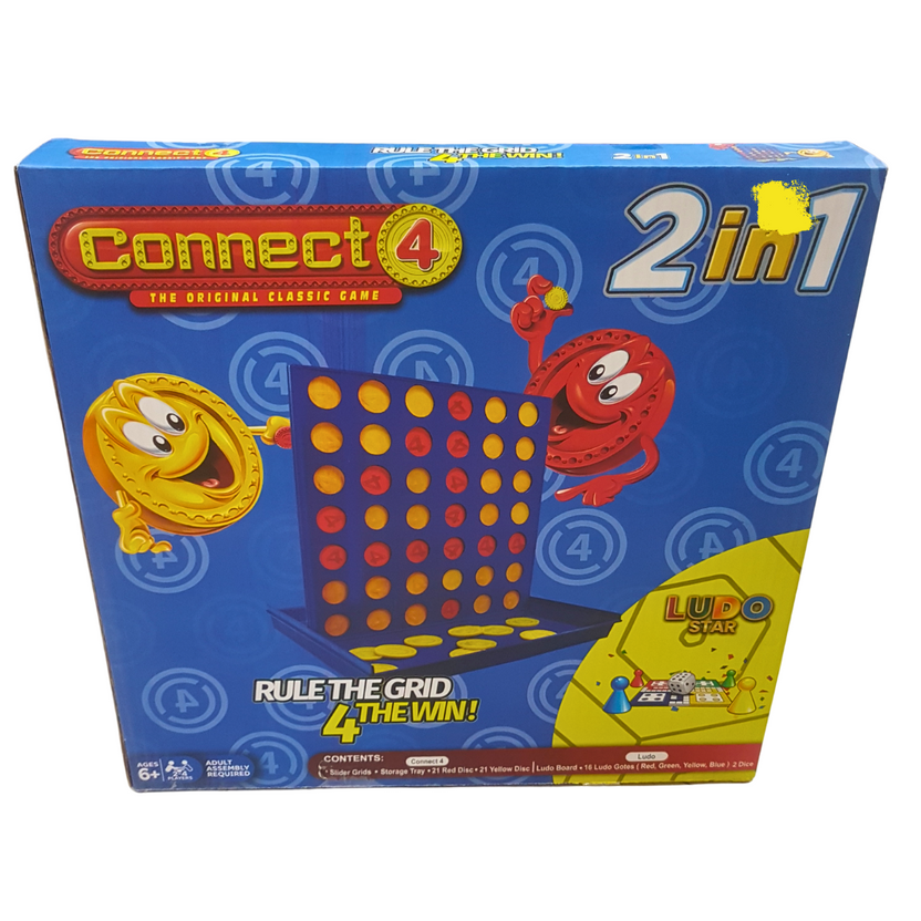 2-in-1 Classic Games Set - Connect 4 and Ludo for Kids and Families Main image