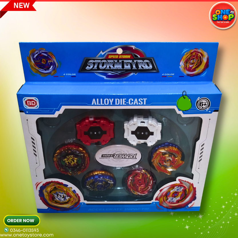 🔥 Storm Gyro Alloy Die-Cast Beyblade Set – Speed Storm Spinning Tops with Launchers | Battle Arena Toy for Kids in Pakistan Main image