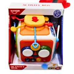🧩 Huanger Activity Box for Toddlers – 6-in-1 Educational Learning Cube Toy with Music, Shapes, and Gears | Montessori Toy for 18+ Months
