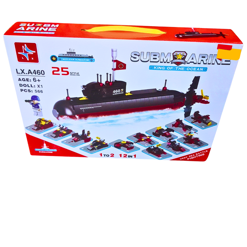SKIN Nuclear Submarine King of the Ocean 566-Piece STEM Building Set – Creative Model Kit for Kids Ages 6+ | Submarine Toy LX.A460 (Model 4602) Main image