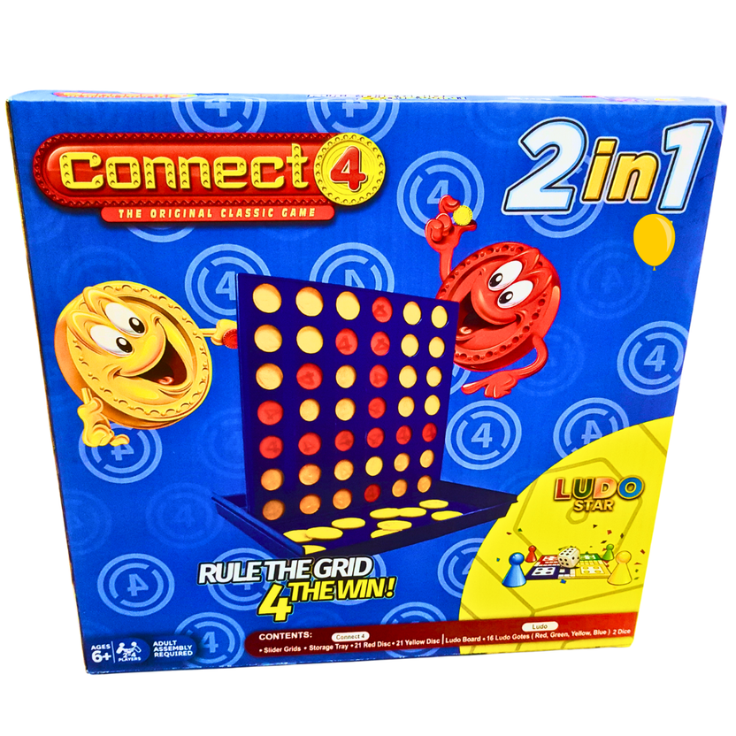 2-in-1 Connect 4 & Ludo Star – Classic Family Board Games for Fun-Filled Game Nights, Ages 6+ Main image