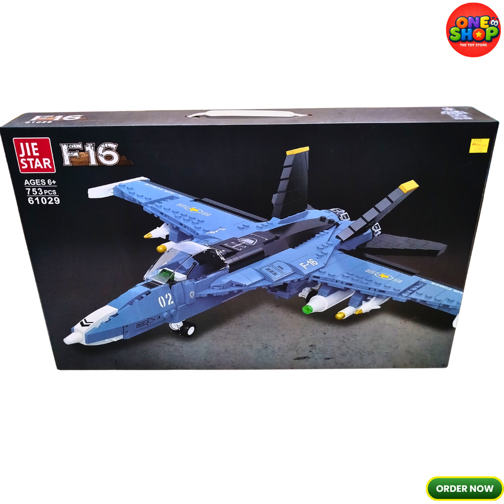 JIE STAR F16 Fighter Jet Building Blocks Set – 753 Pieces Military Aircraft Construction Toy for Kids 6+ | Model 61029