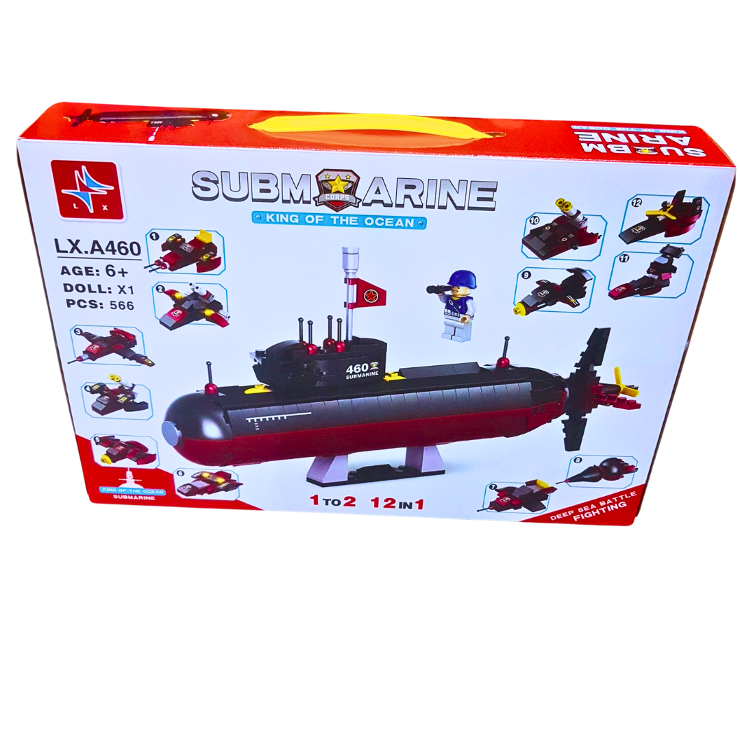 SKIN Nuclear Submarine King of the Ocean 566-Piece STEM Building Set – Creative Model Kit for Kids Ages 6+ | Submarine Toy LX.A460 (Model 4602) Secondary image