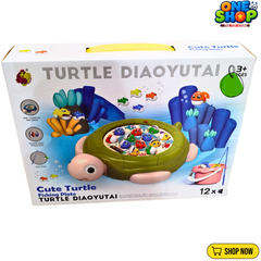 Cute Turtle Fishing Game Toy for Kids – 360° Rotating Musical Fishing Board with Fishing Rods & Fish | Educational Interactive Toy for Boys & Girls Age 3+