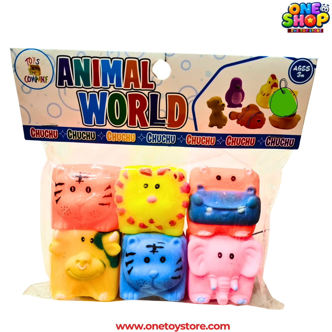 Animal World Soft Squishy Animal Toys Set – 6 Cute Squeeze Animals for Kids | Sensory Stress Relief Toy Pack | Safe & Non-Toxic Squishy Toys for Boys & Girls 3+ Years