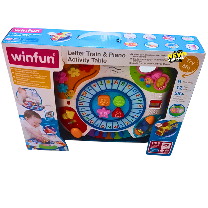 Winfun Letter Train & Piano Activity Table – Interactive Learning Toy with Alphabet, Music & Lights (12+ Months) Main image