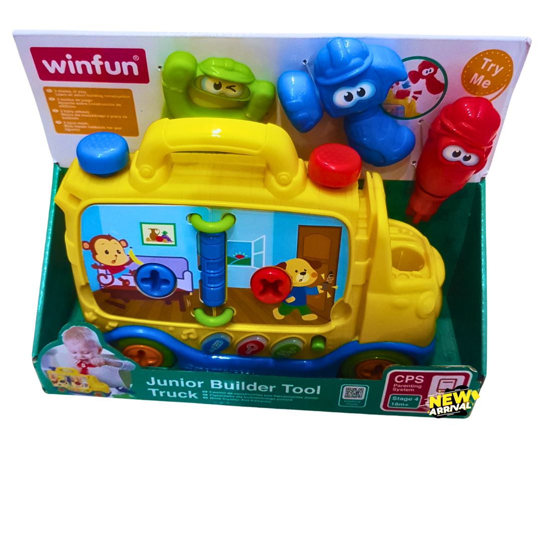 Winfun Junior Builder Tool Truck – Educational Construction Toy with Tools & Lights for Toddlers (18+ Months)