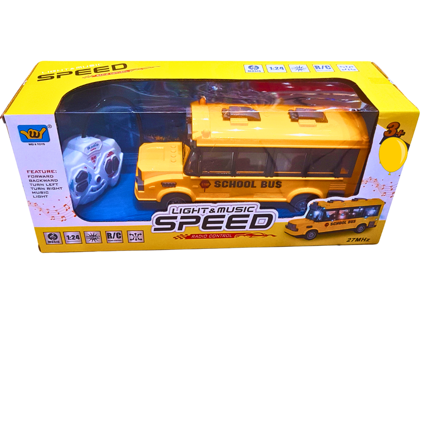 Remote Control School Bus with Lights & Music - 1:24 Scale, Fun Learning Toy for Kids Main image