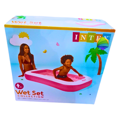 Intex Inflatable Kids Pool – Wet Set Pink Rectangle Pool for Toddlers (Ages 2+) | Summer Outdoor Fun in Pakistan