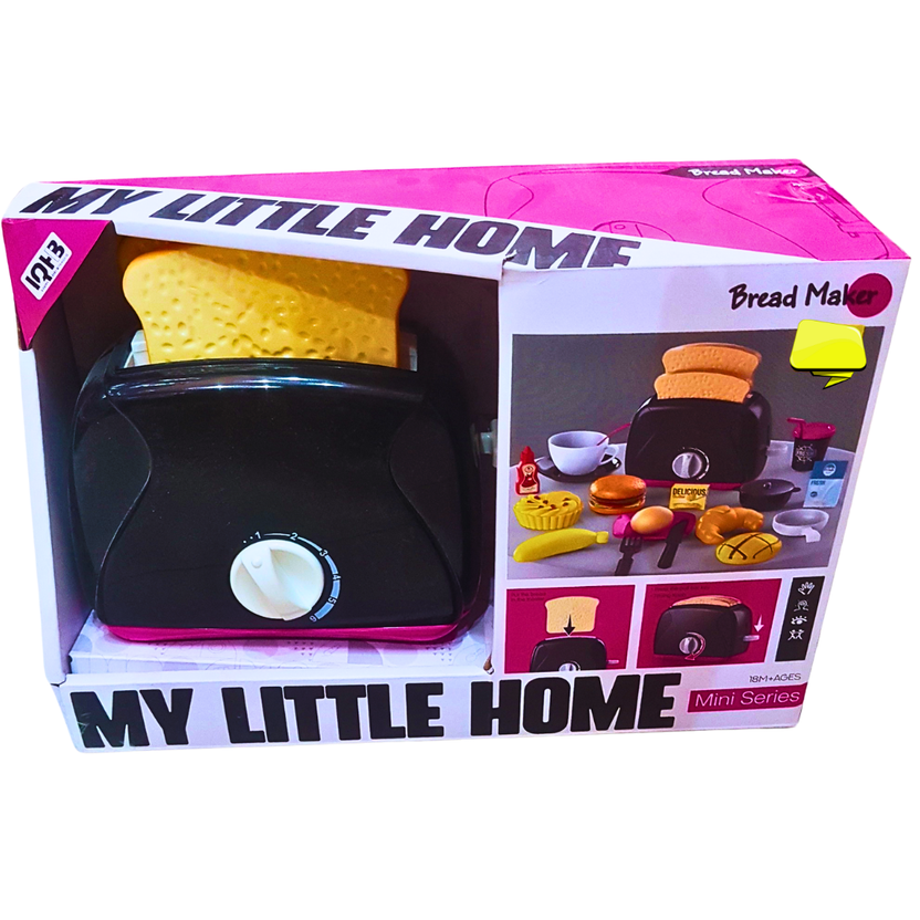 My Little Home Mini Bread Maker Toy | Pretend Play Toaster Set for Kids | Fun Kitchen Role-Play Appliance Main image