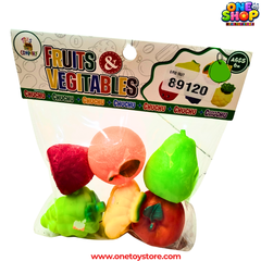 Fruits & Vegetables Soft Squishy Toy Set – 6PCS Sensory Food Toys for Kids | Safe Non-Toxic Squeeze Toys | Educational Pretend Play Fruits for Toddlers 6 Months+