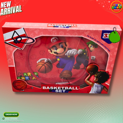 Kids Basketball Set with Hoop & Ball – Mario Theme Indoor Wall Mounted Mini Basketball Game for Children 3+ in Pakistan