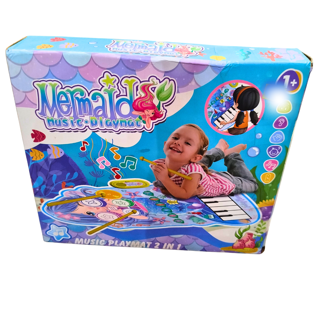 🐞 Musical Bug Toy for Tod🧜‍♀️ Mermaid Musical Playmat for Kids – 2-in-1 Piano & Drum Mat with Lights and Sounds | Educational Floor Mat Toy for 1+ Yeardlers – Learning Fun Toy with Lights, Sounds & Shapes | Baby Educational Toy for 1+ Year (Copy)