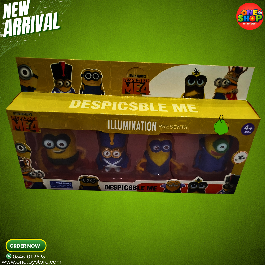 Despicable Me 4 Minions Action Figures Set – Illumination Movie Characters Toy Pack for Kids | Collectible Minions Toys (4+ Years)