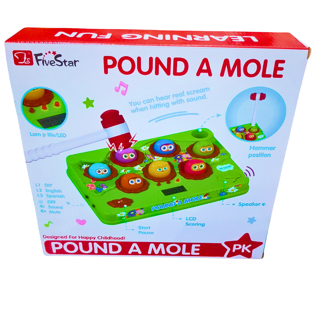 Pound A Mole Interactive Game Toy with Lights, Music & LCD Scoring – Sensory Learning Toy for Kids (Age 3+) Secondary image