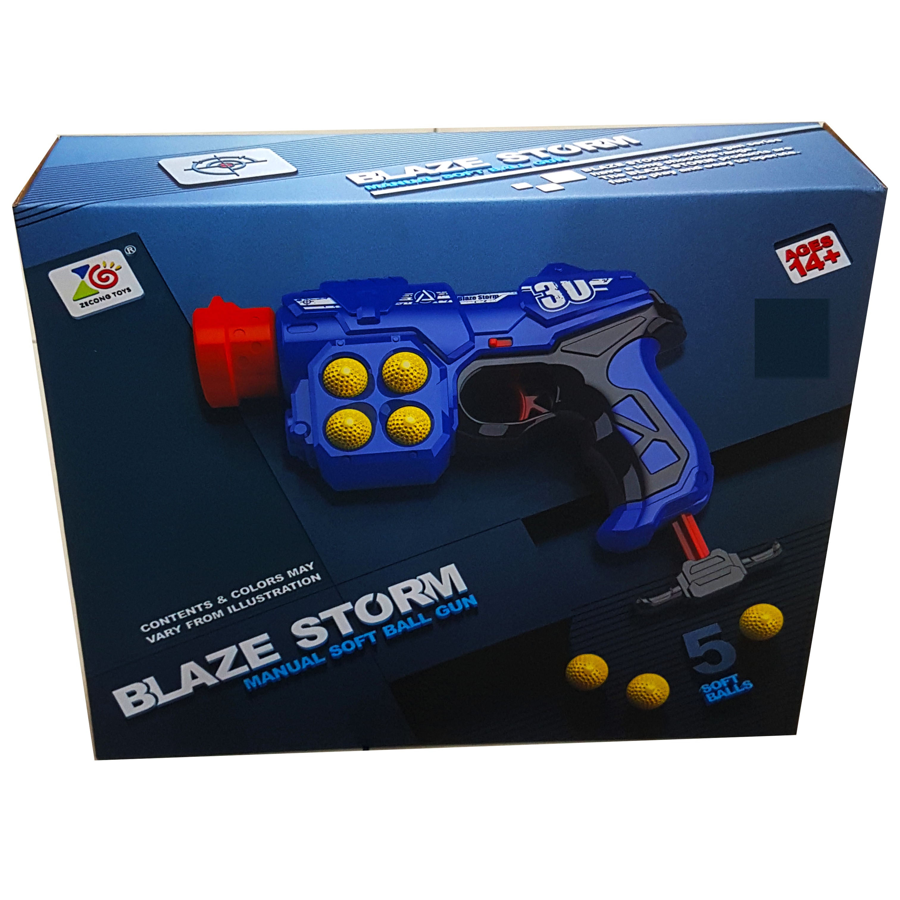 Blaze Storm Manual Soft Bullet Gun - New Arrival Spring-Action Toy for Boys with 5 Soft Balls - High Velocity, Accurate and Safe - Ideal Gift for Kids Secondary image
