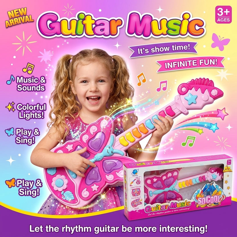 Pink Butterfly Guitar Music Toy – So Cool Main image