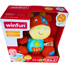 Winfun Sing ‘N Learn With Me Plush Toy – Musical Soft Toy for Babies with Light-Up ABC & 123 Buttons (3+ Months)