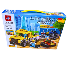 City Service Center Building Set – 344-Piece Tow Truck & Repair Garage Playset with Mini Figures (Ages 6+)