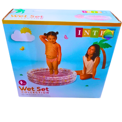Intex Wet Set Inflatable Baby Pool (1–3 Years) – 86cm Toddler Pool with Colorful Flower Design
