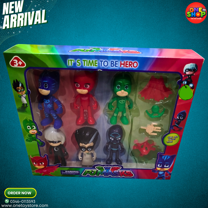 PJ Masks Deluxe Action Figures Set – Catboy, Owlette, Gekko & Villains Toy Pack with Accessories | Superhero Cartoon Toys for Kids (3+ Years) Main image