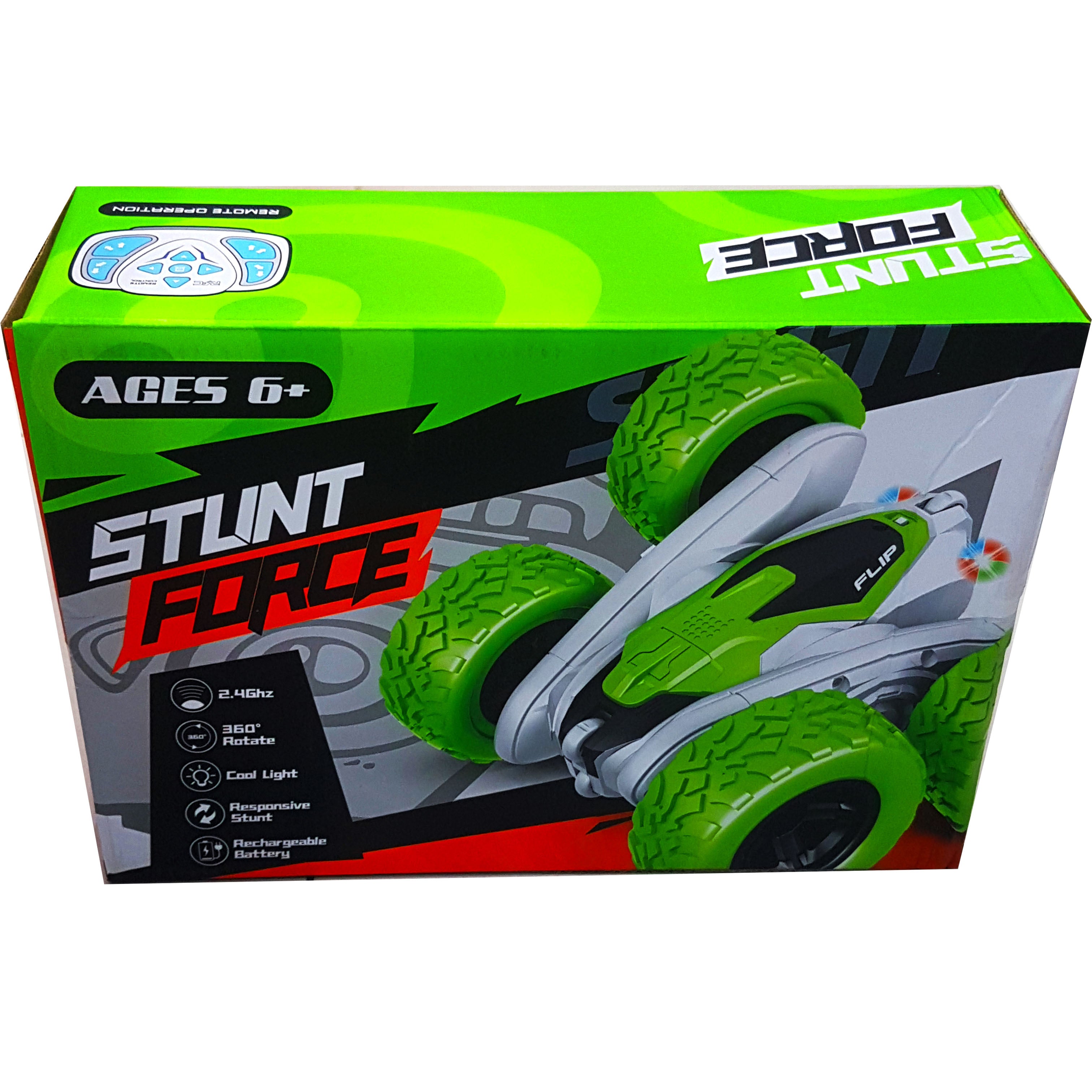 Ultra-Dynamic Stunt Car with 360° Rotation - Ideal Gift for Boys Up to 10 Years - Advanced Remote Control, Cool LED Lights, High-Performance Rechargeable Battery - New Arrival