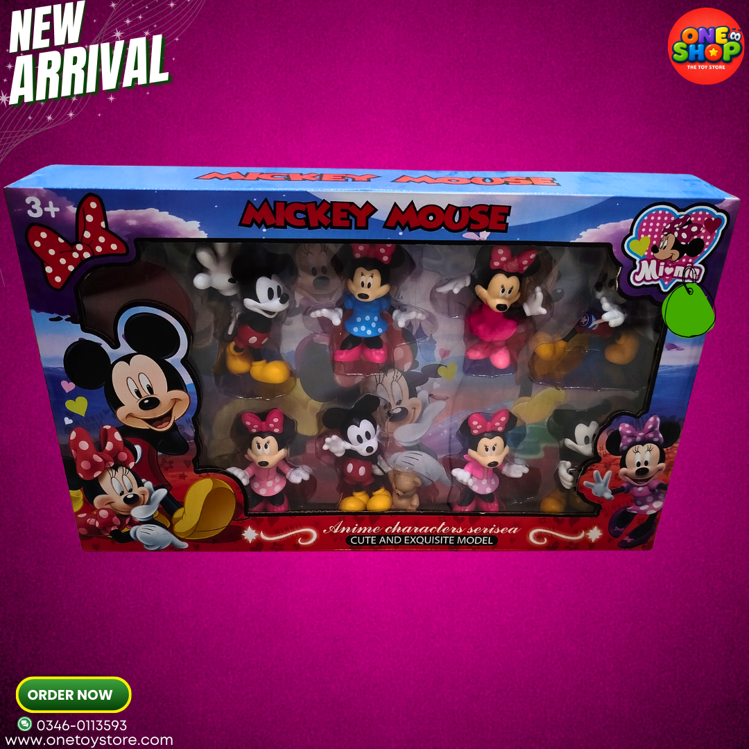 Mickey Mouse & Minnie Mouse Action Figures Set – Disney Cartoon Character Toy Pack for Kids | Mini Collectible Figures (3+ Years)