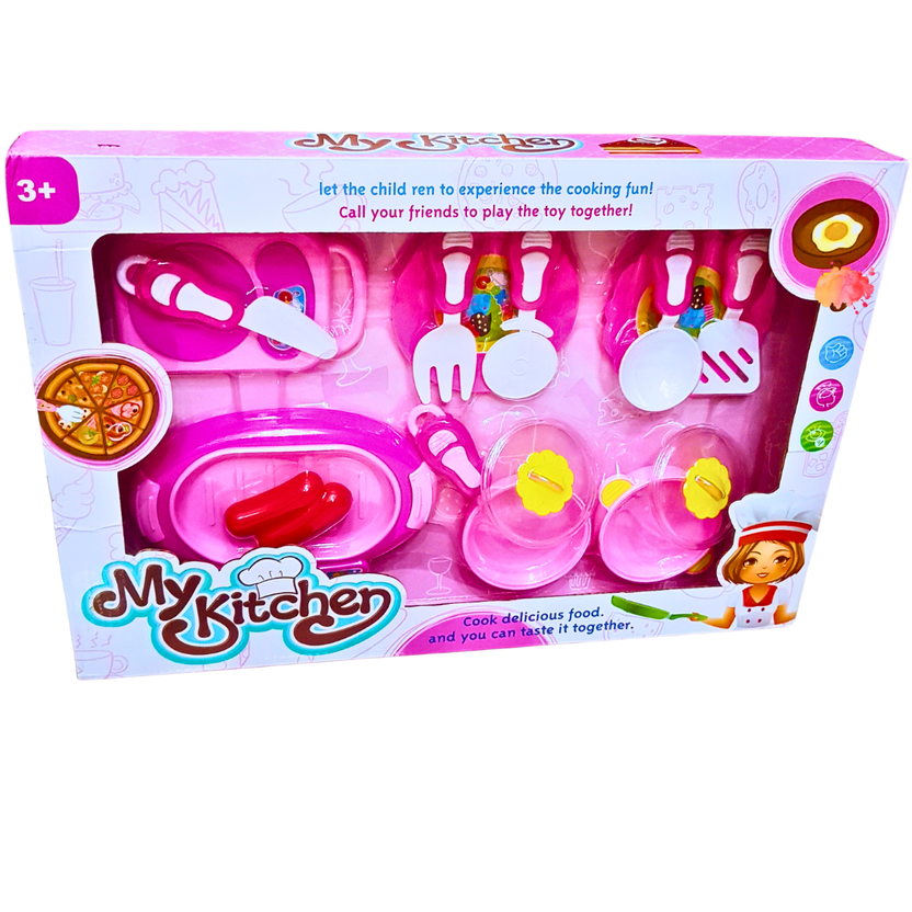 My Kitchen Playset for Kids - Pink 12 PCS Mini Cooking Set Main image
