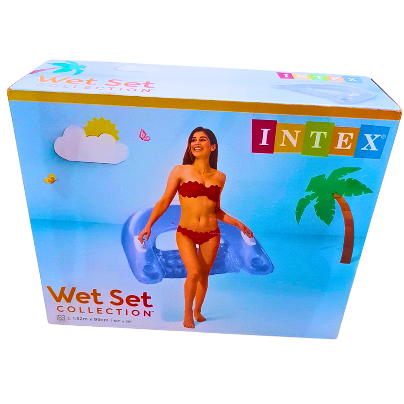 Intex Wet Set Inflatable Lounge Chair – Floating Pool Lounger with Armrests & Cupholders (152 x 99 cm) Main image
