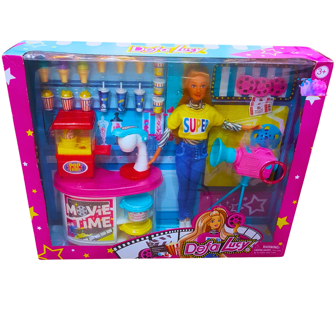 Defa Lucy Movie Time Playset – Fun Cinema Doll with Popcorn Machine and Accessories – Perfect Gift for Girls 3+ Secondary image