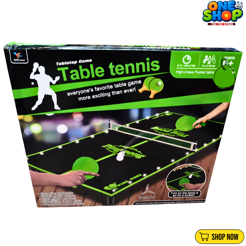 LED Table Tennis Game Set for Kids – Light-Up Mini Ping Pong Tabletop Game with Paddles & Balls | Interactive Family Sports Toy for Boys & Girls Age 6+