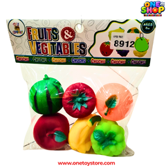 Fruits & Vegetables Soft Play Food Set – 6PCS Squishy Fruit Toys for Kids | Educational Pretend Play Food | Non-Toxic Sensory Learning Toys for Toddlers 0M+