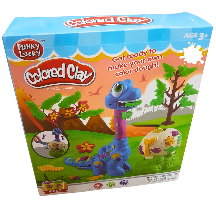 Colored Clay Dino Combination Playset - Creative Fun for Kids Main image