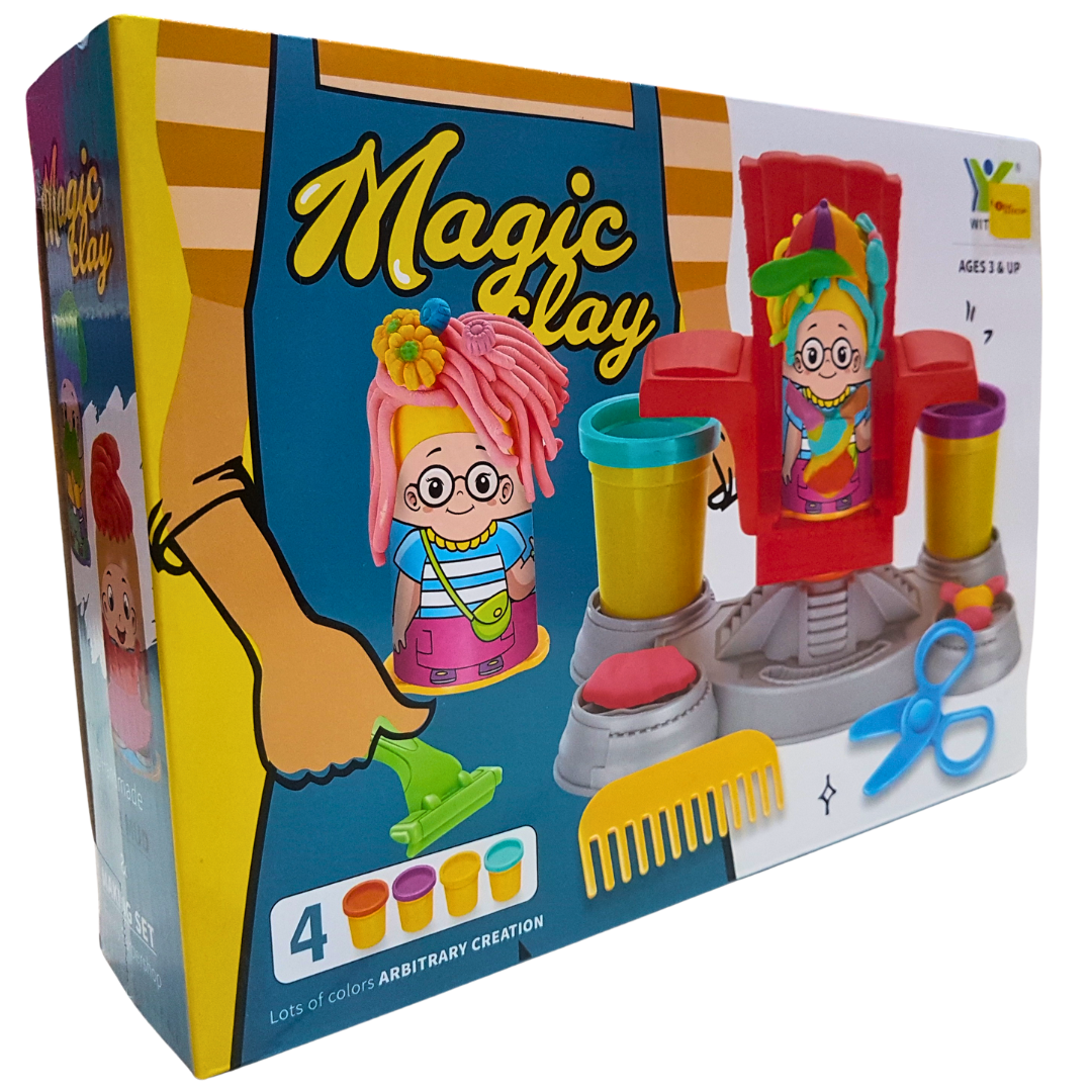 Creative Magic Clay Set – 4 Colors Modeling Compound with Tools, Shapes, and Scissors for Kids