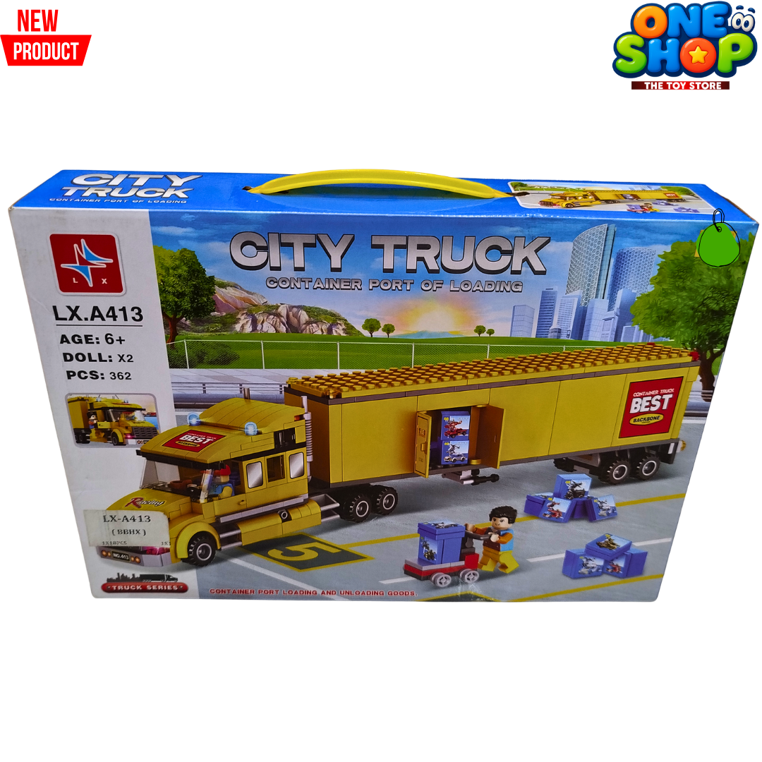 City Truck Container Port Building Blocks Set – 362 PCS Construction Truck Toy for Kids | Cargo Trailer Truck Brick Set | Educational STEM Building Toy for Boys & Girls 6+ Secondary image