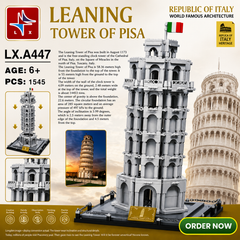 Leaning Tower of Pisa Building Blocks Set 1545 Pieces – Famous Architecture Model Kit for Kids & Adults | Educational Construction Toy | Italy Landmark Building Set