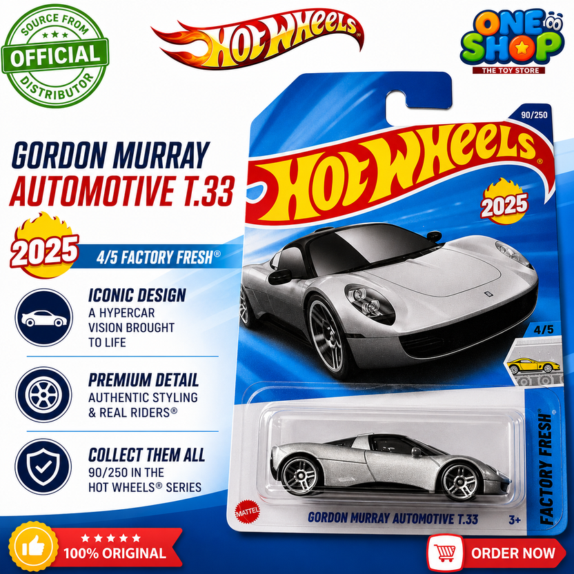 Hot Wheels Gordon Murray Automotive T.33 Die-Cast Car 2025 – Premium Supercar Toy for Kids & Collectors Main image