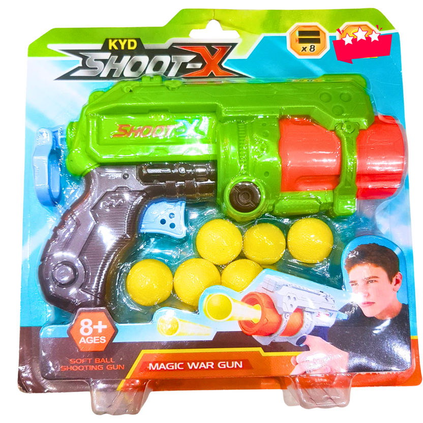 KYD Shoot-X Soft Ball Shooting Gun – Green Foam Blaster Toy for Kids | Safe Play with 8 Soft Balls | Action-Packed Shooting Fun Main image