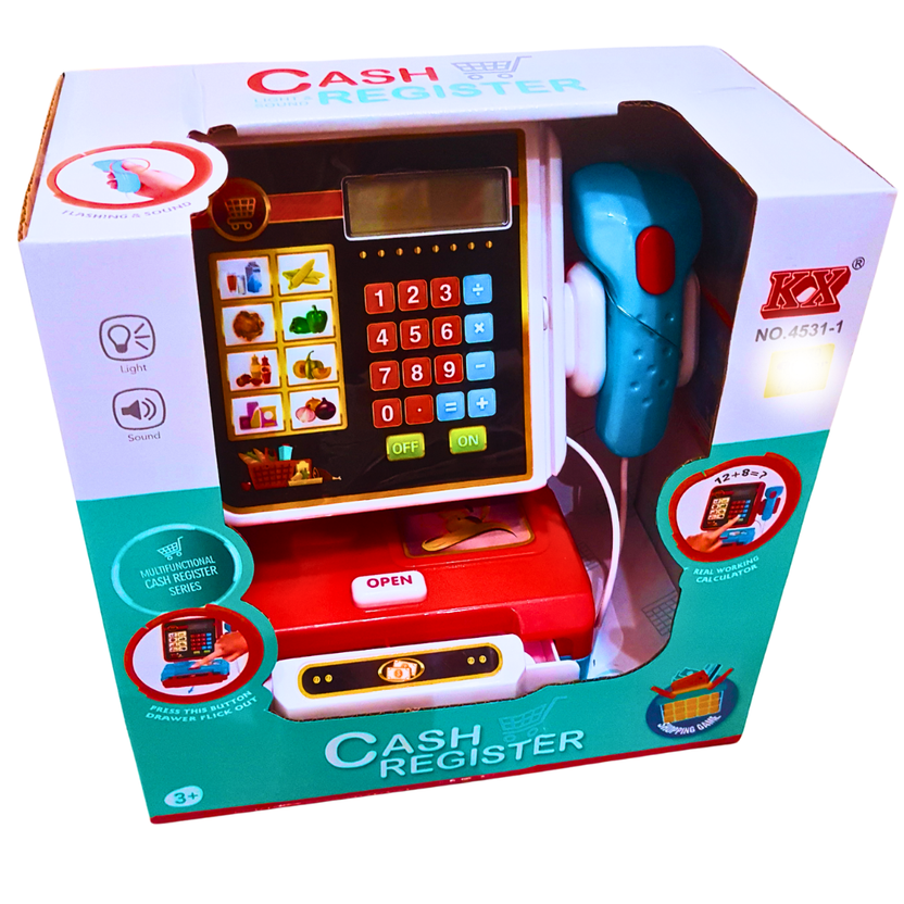 Kids Cash Register Toy with Light & Sound – Interactive Play Set for Kids Age 3+ | Learning and Pretend Play Cashier Toy Main image