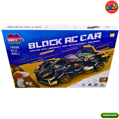 Pingao Block RC Car Building Set 402 Pieces – 2.4GHz Remote Control Racing Car Construction Toy for Kids | DIY RC Building Blocks Car | 1:16 Scale